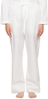 Белые пижамные штаны с кулиской Tekla
