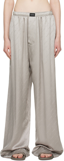 Серые пижамные штаны с монограммой Balenciaga