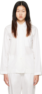 Белая пижамная рубашка с длинным рукавом Tekla