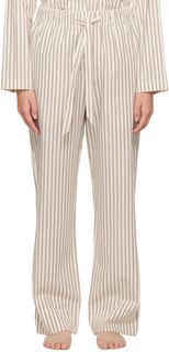 Off-White и коричневые пижамные штаны с кулиской Tekla