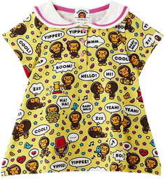 Детское желтое платье Baby Milo Speech BAPE