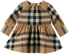 Бежевое платье в клетку Baby Baby Burberry