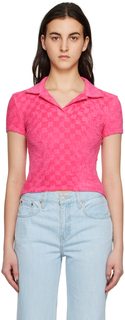 Розовая махровая рубашка-поло MISBHV
