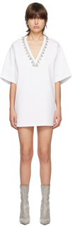 Белое кристальное мини-платье AREA