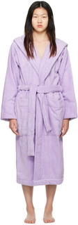 Пурпурный объемный халат с капюшоном Tekla
