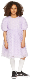 Детское фиолетовое платье из фатина с розой Luckytry