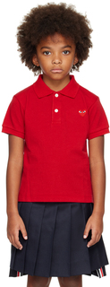 Детская футболка-поло с красным сердцем Comme des Garçons Play