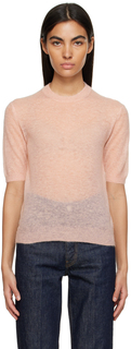 Розовая футболка с круглым вырезом AURALEE