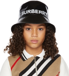 Детская черная шляпа-ведро с логотипом Gabriel Logo Burberry