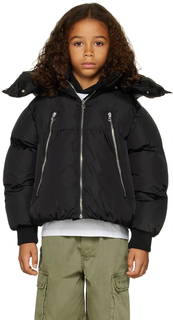 Детская черная куртка на молнии MM6 Maison Margiela