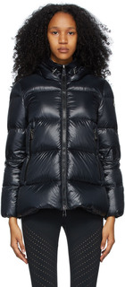 Черная пуховая куртка из серритовой ткани Moncler