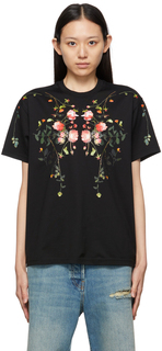 Черная футболка с цветочным принтом Carrick Burberry
