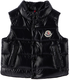 Черный пуховый жилет Baby Bernard Moncler Enfant