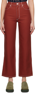 SSENSE Эксклюзивные красные джинсы Eckhaus Latta