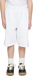 Детские белые шорты наклеенной ткани MM6 Maison Margiela