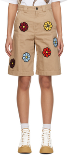 1 Бежевые шорты с цветочным принтом Moncler JW Anderson Moncler Genius