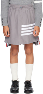 Детская серая юбка с 4 полосами Thom Browne
