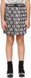 Детская черная плиссированная юбка Versace