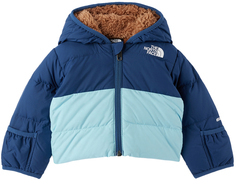 Голубой пуховик с капюшоном The North Face Kids