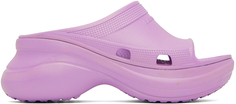 Пурпурные шлепанцы Crocs Edition для бассейна Balenciaga