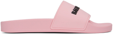 Розовые шлепанцы с логотипом для бассейна Balenciaga