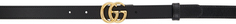 Черный тонкий ремень с узором GG Marmont Gucci