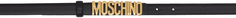 Черный узкий ремень с логотипом Moschino