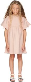 Детское розовое стеганое платье Chloé Chloe