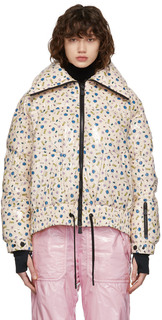 3 Moncler Grenoble Розовая пуховая куртка из шамбари с принтом Moncler Genius