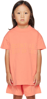Детская розовая футболка с воротником-стойкой Essentials
