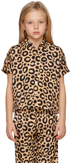 Детская бежевая рубашка с леопардовым принтом Endless Joy