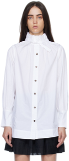 Белая рубашка с галстуком GANNI