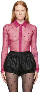 Розовая нейлоновая рубашка Givenchy