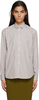 Серо-коричневая рубашка с вышивкой Totême Toteme