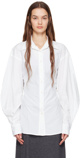 Белая рубашка со складками DRAE