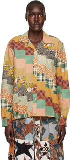 Разноцветная рубашка в стиле пэчворк Bode