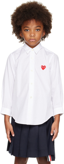 Детская белая рубашка с сердечками Comme des Garçons Play