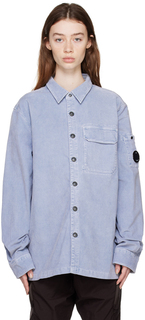 Синяя рубашка с карманом на клапане C.P. Company