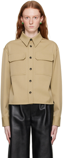 Серо-коричневая рубашка с карманом на клапане Bottega Veneta