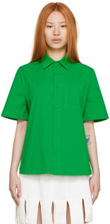 Зеленая хлопковая рубашка Bottega Veneta