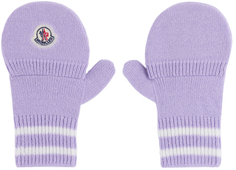 Детские фиолетовые перчатки с нашивкой-логотипом Moncler Enfant