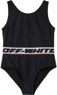 Детский цельный купальник с черной полосой Off-White