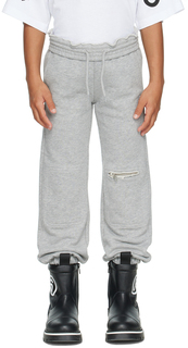 Детские серые спортивные штаны с молнией и вентиляционными отверстиями MM6 Maison Margiela