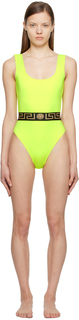 Желтый цельный купальник Greca Versace Underwear