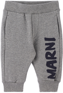 Детские серые спортивные штаны с логотипом Marni