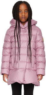 Детская розовая стеганая пуховая куртка Woolrich