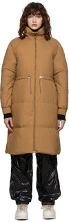 Светло-коричневое пуховое пальто Citronnier Moncler
