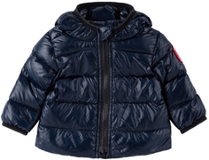 Темно-синяя пуховая куртка Baby Crofton с капюшоном Canada Goose Kids