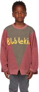 Детская бордово-серая толстовка с логотипом BlabLakia