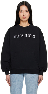 Черный свитшот с вышивкой Nina Ricci